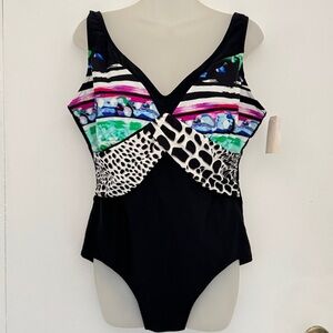 Stylish Esmara Women's One-Piece Swimsuit - Black and Multicolor